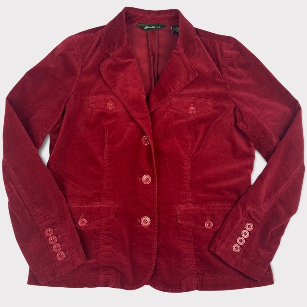 Eddie Bauer Womens Red Velvet Blazer